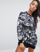 Puma Graphic Print Sweat Dress - Gray