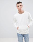 Another Influence Crew Neck Front Pocket Sweat - White
