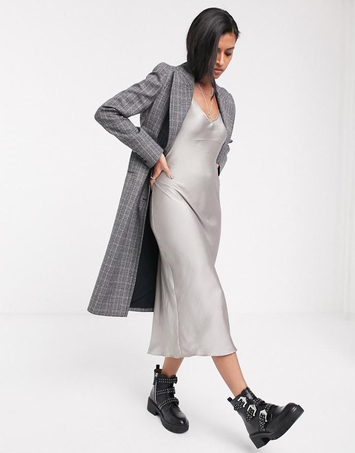 Allsaints Blair Check Coat-black