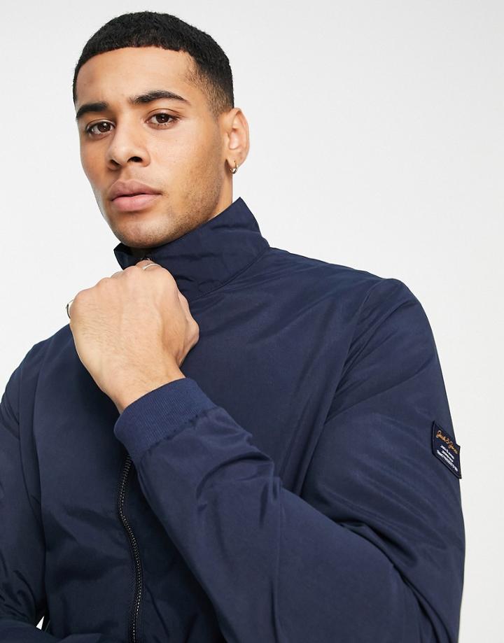 Jack & Jones Essentials Harrington Jacket In Navy