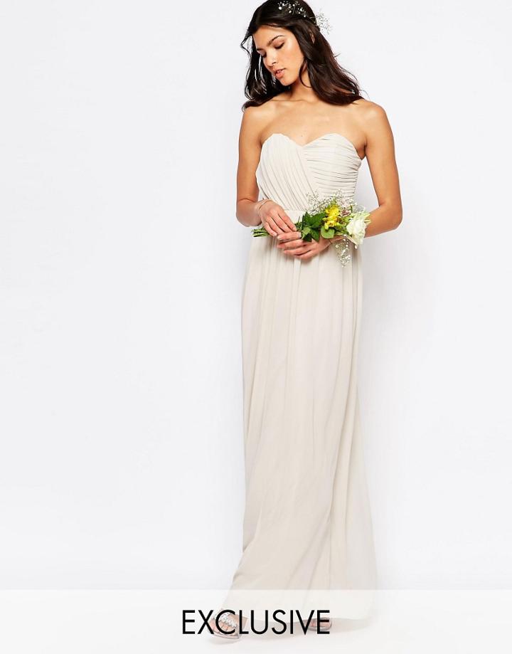 Tfnc Wedding Bandeau Chiffon Maxi Dress - Moonbeam