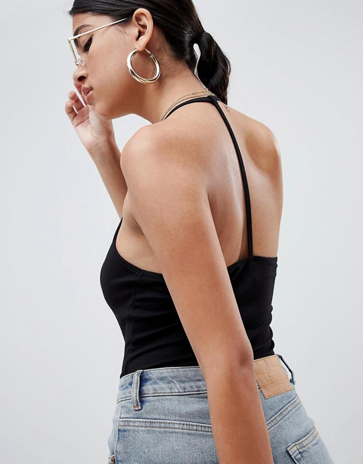 Asos Design Cami Body With T-bar - Black