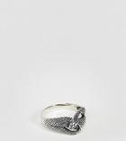 Asos Design Plus Sterling Silver Ring With Wrap Around Snake - Silver