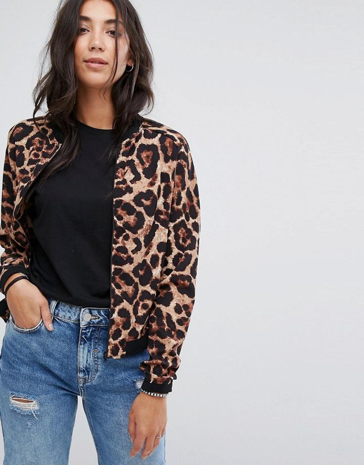 Brave Soul Leoni Bomber Jacket - Brown