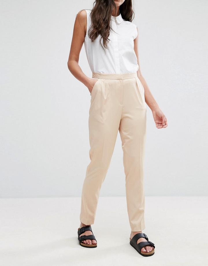 Neon Rose Cigarette Pant - Beige