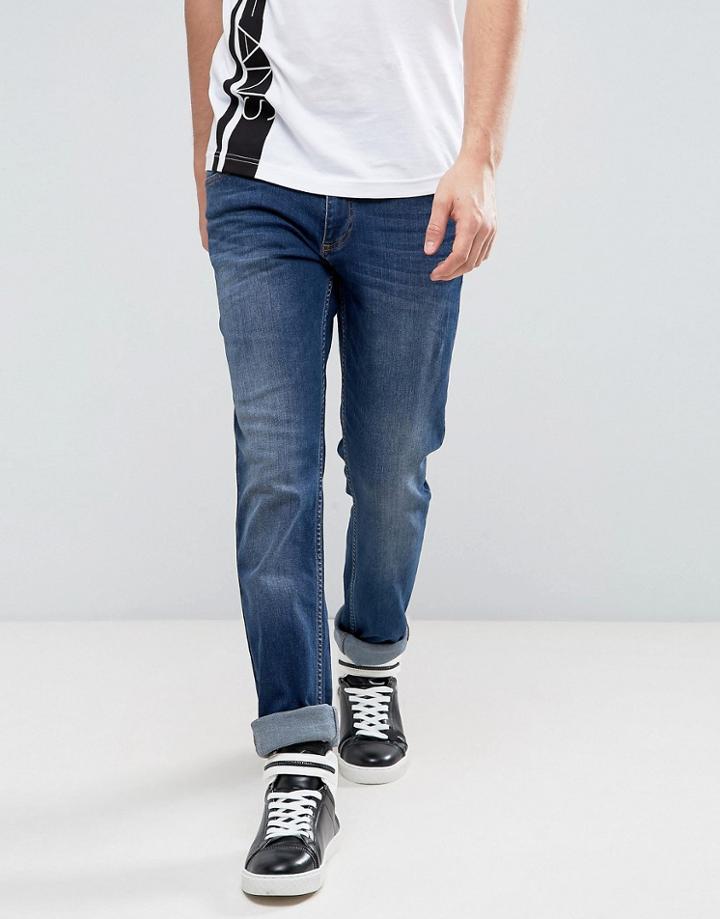 Versace Jeans With Logo In Slim Fit - Blue