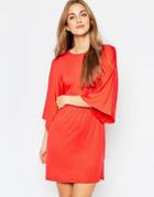 Asos T-shirt Dress With Kimono Sleeves - Red $17.00
