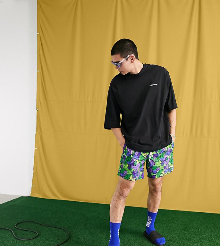 Collusion Oversized T Shirt With Back Print Set-black