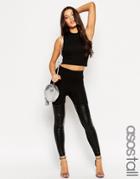 Asos Tall Thigh High Leather Look Leggings - Black