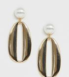Glamorous Exclusive Pearl And Gold Statement Drop Earrings