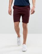 Asos Skinny Jersey Shorts In Burgundy - Red