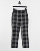 Asos Design Hourglass Tailored Smart Cigarette Pant In Mono Check-multi