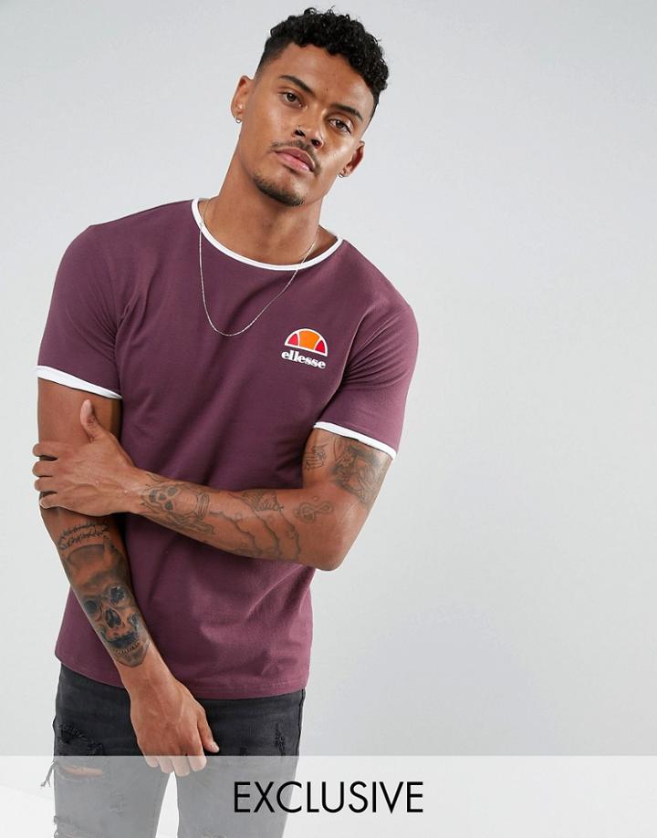 Ellesse Muscle Fit T-shirt With Small Logo In Red - Red