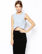 Asos Pleat And Wrap Shell Top - Blue $22.01