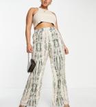Public Desire Curve X Kenza Satin Wide Leg Pants In Multi - Part Of A Set