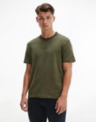 Calvin Klein Center Logo T-shirt In Green