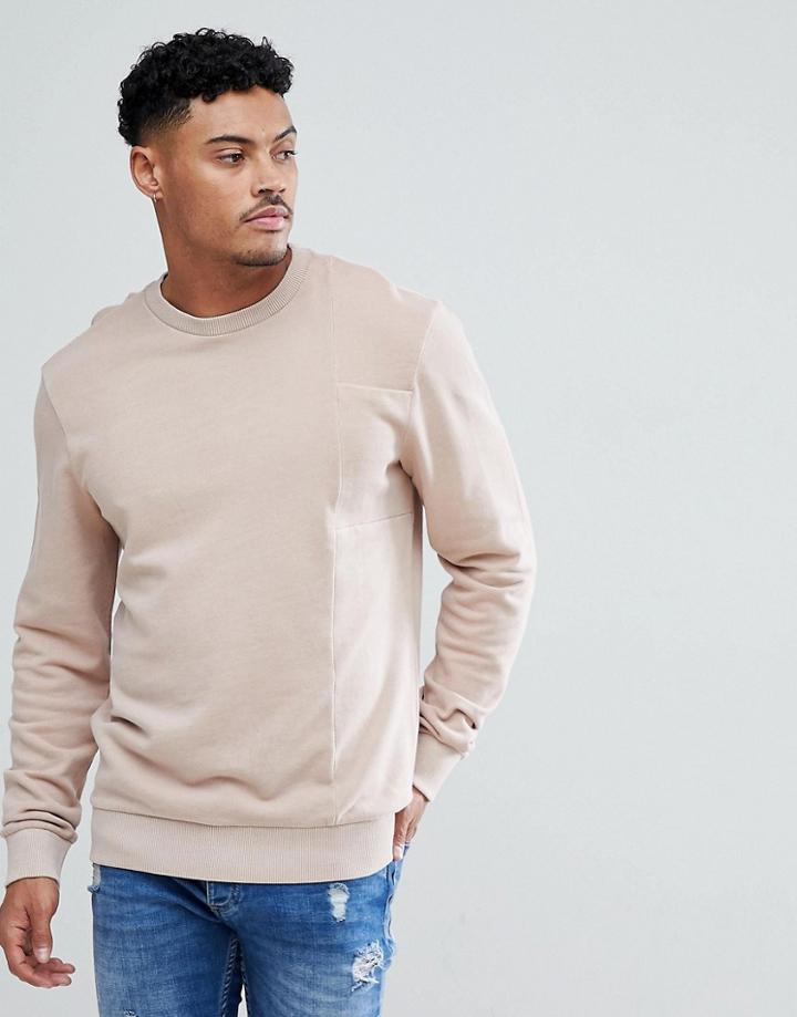 Blend Acid Wash Pink Sweatshirt - Pink