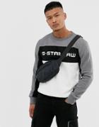 G-star Swando Color Block Sweat In Gray