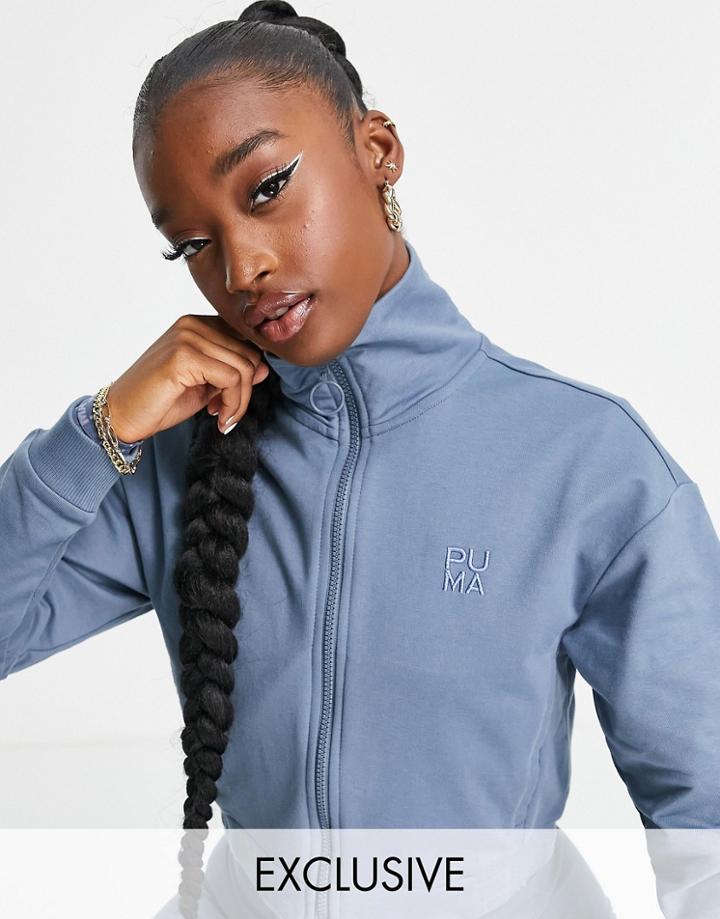 Puma Infuse High Neck Jacket In Petrol Blue-blues