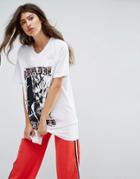 Asos T-shirt In Punk Print In Super Oversized Fit - White
