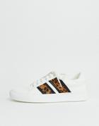 Miss Selfridge Sneakers With Leopard Stripes In White - Black