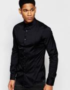 Armani Jeans Stretch Shirt With Long Sleeves Slim Fit - Black