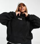 Ellesse Plus Borg Hoodie With Logo In Black