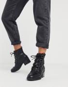 Sorel Cate Lace Up Mid Heel Ankle Boots In Black