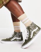 Vans Sk8-hi Sneakers In Green Bandana Print