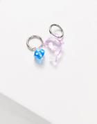 Asos Design Festival Hoop Earrings With Dolphin And Dice-multi