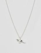 Asos Necklace In Silver With Cheetah Pendant - Silver