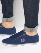 Fred Perry Kingston Twill Sneakers In Blue - Blue