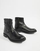 Base London Ortiz Biker Boots In Black