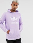 Adidas Originals Hoodie With Trefoil Logo Purple - Purple