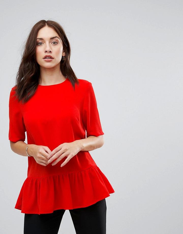 Y.a.s Citrulla Peplum Top - Red