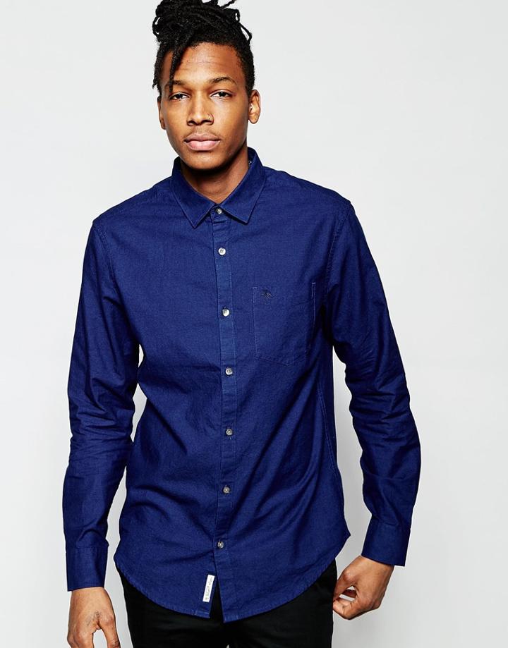 Original Penguin Oxford Long Sleeved Shirt - Blue