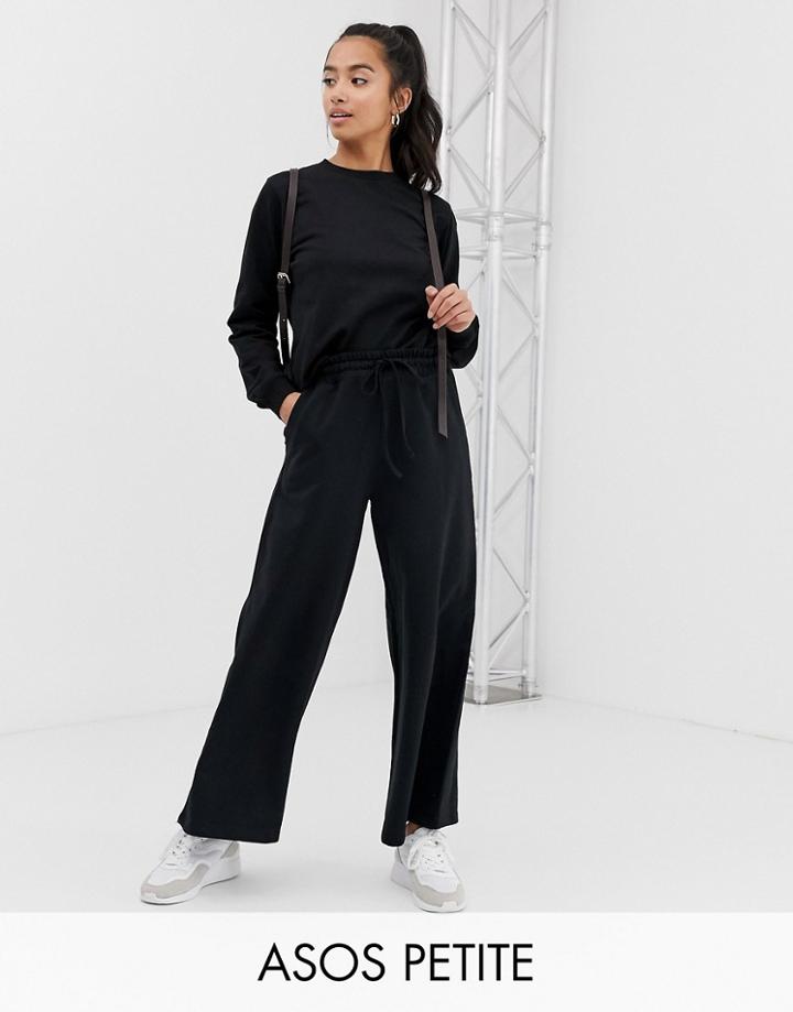 Asos Design Petite Basic Wide Leg Sweatpants - Black