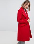 Oasis Tailored Double Breatsed Coat - Red