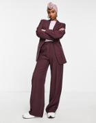 Asos Design Commuter Suit Jogger In Burgundy-red