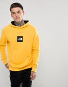 The North Face Fine Overhead Hoodie Box Logo In Yellow - Yellow
