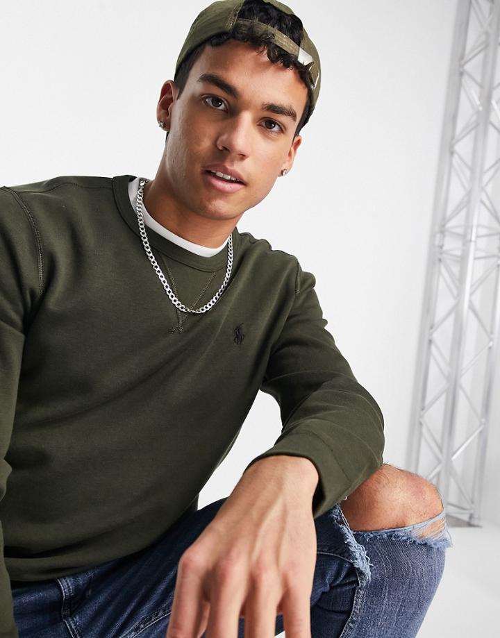 Polo Ralph Lauren Player Logo Sweatshirt In Olive Green