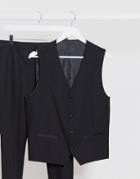 Selected Homme Black Wool Slim Fit Tuxedo Suit Suit Vest