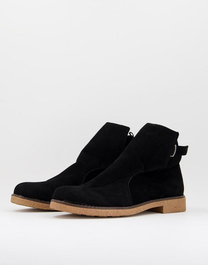 Bolongaro Trevor Suede Ankle Boots With Buckle In Black
