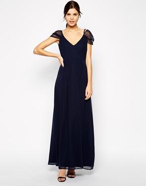 Elise Ryan Off Shoulder Maxi Dress - Navy
