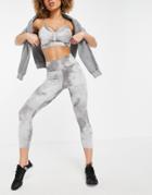 Nike Training Icon Clash One Sculpt Cropped Tie Dye Leggings In Gray-grey