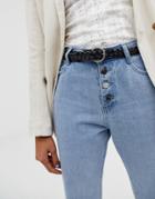 Hollister Braided Leather Belt-black