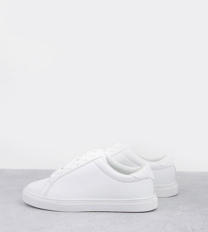 Asos Design Wide Fit Drama Sneakers In White