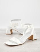 Asos Design Hope Block Heeled Sandals In Ivory-white