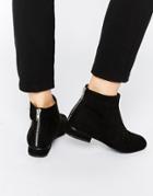 Asos Atlantic Ankle Boots - Black Micro