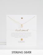 Dogeared Gold Plated Bezel Set Rose Quartz Bridesmaid Reminder Necklac